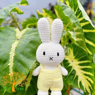 橘荷屋 現貨 荷蘭 Just Dutch 手工編織米飛兔娃娃吊帶褲 粉黃色可愛造型