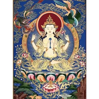 DIY四臂觀音菩薩鑽石畫套組 精準印花 客廳臥室裝飾 60x80cm附工具, DIY 十字繡自己繡四臂觀音菩薩唐60x80cm送工具