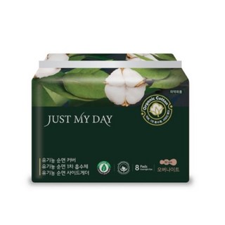 저스트마이데이 유기농 순면생리대 중형, 오버나이트, 8개입, 10세트
