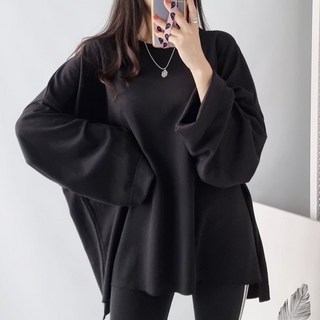 탱탱언발박스티 빅사이즈 오버핏 롱티 라운드 무지티 긴팔티 봄 가을 오버사이즈 루즈핏 임부복 체형커버 여유핏