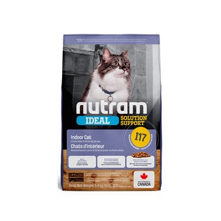 Nutram 紐頓 117 室內化毛雞肉全蛋配方貓糧 5.4kg, 2kg, 1包, 雞肉+燕麥