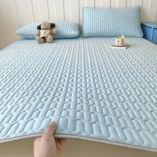 YYT 가을 소프트 매트리스 고급 커버 매트+베개커버 세트, 연청색(매트+베개커버*2개), 쿨매트+쿨베개 세트