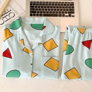 봄 가을 긴팔 긴바지 홈웨어 짱구 수면잠옷 빅사이즈 남녀공용 투피스 파자마