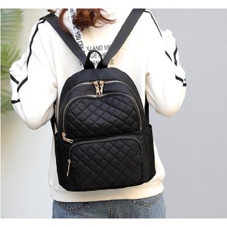 輕便休閒出行女生後背包】牛津布小後背包，防水耐磨，韓版時尚, 209-黑色