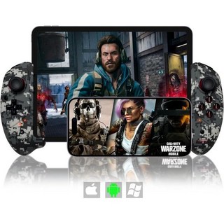 arVin 무선 게임 컨트롤러 아이패드미니에어삼성 갤럭시 탭화웨이 메이트패드요가 탭용 511인치 게임패드 조이스틱 아이폰 151413 프로 맥스갤럭시 232221PC콜 오브 듀, Camo, 1개