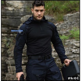 野戰搖滾-生存遊戲 刺客青蛙裝戰術上衣 海軍藍色 迷彩服 長袖T恤 工作服 特警服, 遊騎兵綠色,S, 1個