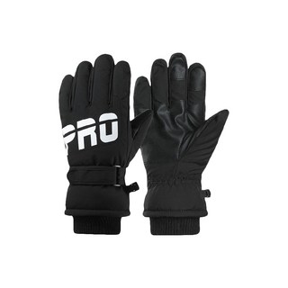 HOME GYM CLUB 加絨保暖滑雪手套 防風防水觸屏手套, 全黑色, 1套