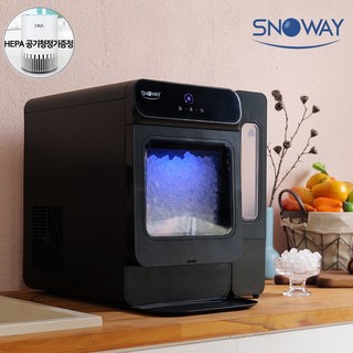 스노웨이 아이스 너겟 얼음 제빙기 20kg 자동세척 대용량 사무실 카페 미용실 업소용, 모던블랙