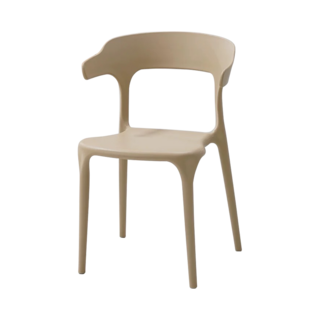 牛角椅 靠背椅 塑膠椅 防水防滑 疊加收納, 【加固加大款牛角椅】卡其一筆限4張, 1件