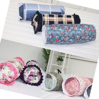 원통형 목베개 메밀 경추 베개 다리 쿠션 사탕 베게, 필수선택_로즈 - 바이올렛, 1개