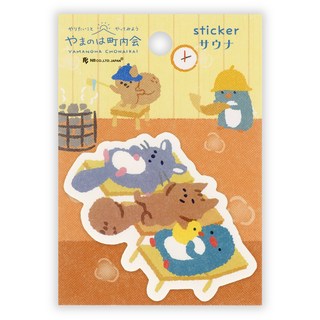 莫莫日貨 日本進口 NB社 山邊小鎮居民系列防水貼紙，行李箱貼紙 安全帽貼紙 (共6款), 05.三溫暖 56365