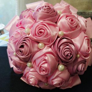 I Swear婚飾 香檳配色珍珠珠寶捧花 新娘捧花, 粉色系, 1個