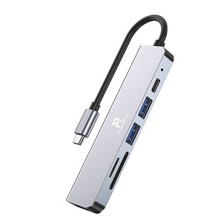PowerRider HB-P6 六合一多功能集線器 Type C 轉 USB 3.0 轉換 HDMI PD 充電, 1個
