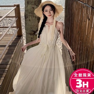 【梨卡】隔日到貨 女裝 連身裙 洋裝 喜宴 白色長洋裝 辣妹洋裝 露背連身裙 顯瘦連衣裙 C6581 【現貨24H】, 如圖色,S-現貨馬上出貨