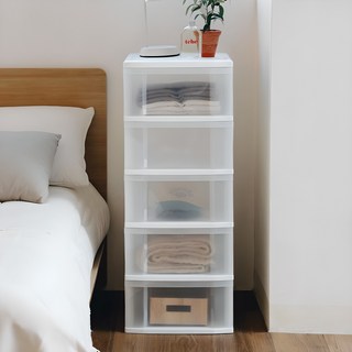 아이리스 국내 제조 와이드 서랍장 CLZ-505, 클리어, 5단