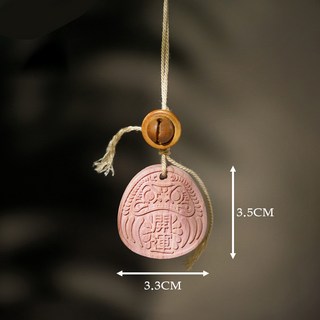 血柏木達摩開運牌掛件 平安掛鈴鐺手機掛件 文玩配件車載飾品, 血柏木達摩開運牌