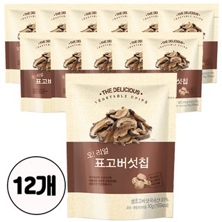 오 리얼 표고버섯칩 국내산 건강야채칩, 30g, 12개