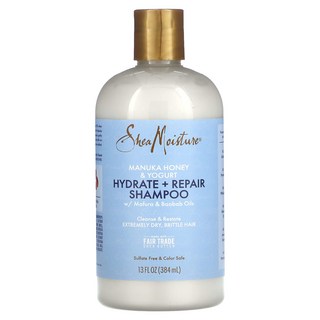SheaMoisture 마누카 꿀 & 요거트 하이드레이트 + 리페어 샴푸 마푸라 및 바오밥 오일 함유 384ml(13fl oz), SheaMoisture마누카꿀요거트하이드레이트리페어샴푸, 1개, 384ml