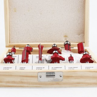 트리머 비트날 세트 12P 루터날 홈파기 6mm, 1세트