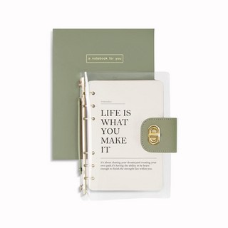 투명 다이어리 생각정리 노트 6공 만년형, 연그린