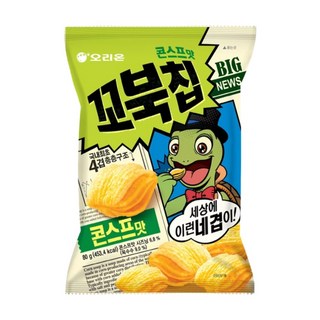 好麗友 烏龜玉米脆片 原味 韓國休閒零食 餅乾, 80g, 1包