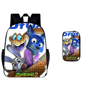 Zootopia 2 印花書包 瘋狂動物城2 小學生背包筆袋2件套, 22, 1個