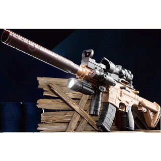 M416 軟彈槍 – 安全玩具狙擊槍 附紅外線、瞄準鏡及軟彈 X10, 棕色, 1個