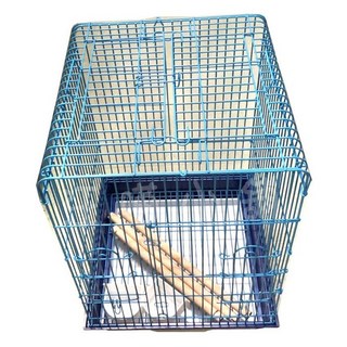 汪喵小舖 A037 烤漆上開鳥籠-大 附棲木飼料杯 適合中大型鸚鵡, 粉色, 1個