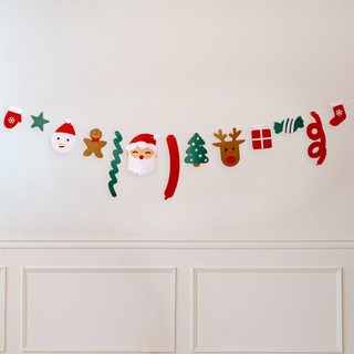 산타 루돌프 꼬불이 펠트 크리스마스 가랜드, 크리스마스 꼬불이 가랜드, 1개