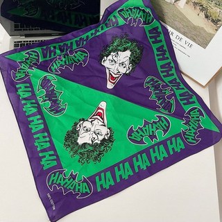 嘻哈頭巾卡通風運動髮帶頭巾 男女潮人街頭簡約ins百搭髮飾配飾小方巾, 小丑, 1個