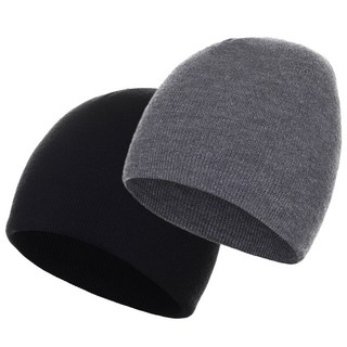 네이처블랙 니트 비니 2p, 블랙, 그레이