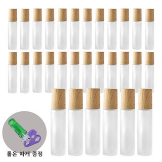 리플랜샵 우드캡 반투명 롤온 향수 오일 에센스 공병세트 + 롤온따개 포함, 30개, 우드캡반투명