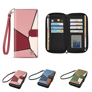 갤럭시 S24플러스 케이스 SM-S926N 천연 소가죽 뉴랑떼즈 (콤타나비) (지퍼) 배색톤 양면 더블 월렛 카드 지폐 수납 포켓 지갑 (손목 스트랩 줄 포함) 커버