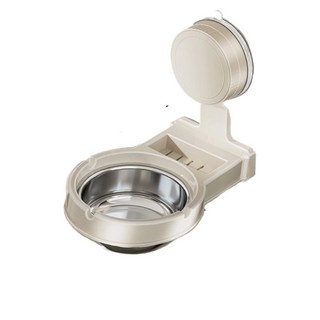 壁掛式帶蓋煙灰缸，不鏽鋼內膽防煙味，節省空間設計, 奶白色, 1個