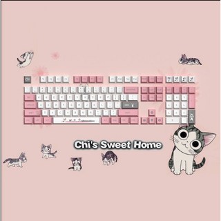 原神鍵帽 個性鍵帽 PBT鍵帽 機械鍵盤鍵帽 二次元動漫鍵帽, 起司鍵帽108鍵