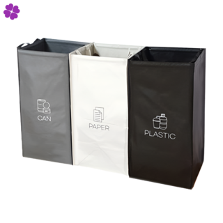 가정용 3단 스탠드분리수거함 3구 슬림 재활용 분리수거대 부직포 대형 3칸