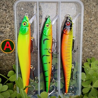 낚시 액세서리 3 개상자 일본 느린 싱킹 미노우 미끼 12cm 14g 저크베이트 베이스 파이크 Carkbait Wobblers Swimbait Professional Bait, A-3PCS, 3개