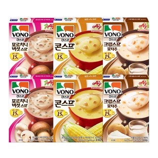 [오뚜기] 보노스프 컵스프 6개(콘스프2개+버섯스프2개+포타주2개), 51g