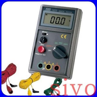 泰仕 TES-1605 數位式接地電阻計 二線式/三線式測量 自動關機 台灣製公司貨, 1個