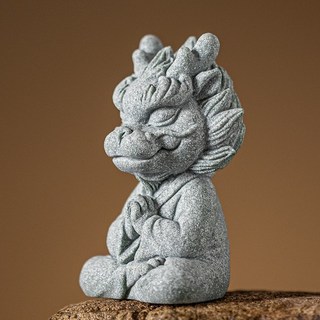 轉轉運台灣發貨 2024龍年招財龍大師 贈底座贈銅幣 一直有錢瑞獸風水擺件流水擺飾 招財進寶, 靜心龍大師一尊 贈實木雕花底座