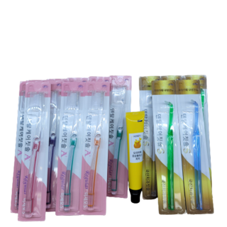 덴탈e케어칫솔 미세모10개+덴탈터프트 마무리칫솔 5개(모강도택일)+오리에프로폴리스치약50g 1개, 미세모 소10개+TUFT M5개+치약1개