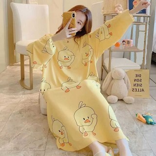 오리덕 잠옷 유치원복 원피스 옐로우 귀여운 얇은 코튼 모달 금쪽 홍기쁨 잠옷 봄 여름 개콘