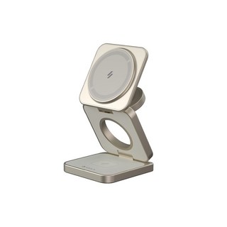 ADAM 亞果元素 Mag 3 Pro Qi2 15W磁吸無線充電座，適用於iPhone、AirPods等設備，提供安全快速的充電體驗, 鈦色, 1個
