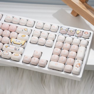 저소음 기계식 키보드 여성용 무선 블루투스 지원 커스텀 키캡 포함 사무실용 게이밍 키보드 추천 레트로 스타일 편안한 타이핑 경험 제공, 오렌지축, 유선+2.4G+블루투스 BOX 화이트, YG108 삼모 MOA 핑크 작은 돼지