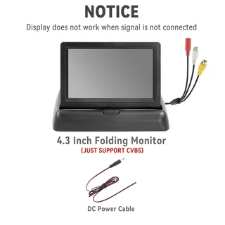 4.3인치 접이식 플립 다운 모니터 자동차 트럭 후방 카메라 및 가정용 CCTV 휴대용 차량, 02 432A