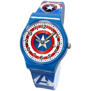 MARVEL 漫威 美國隊長盾牌兒童手錶，藍色，大型
