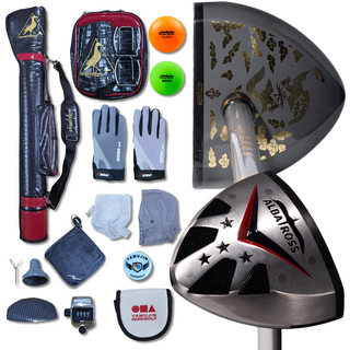 [16종 세트]히어로 국산 고급형 프리미엄 K파크골프채 그라파이트 풀카본 협회공식인증 남녀공용, 실버, 레드블랙, L