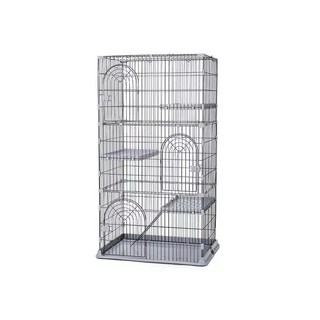 寵傢好 DC三層貓籠 鐵絲貓籠 閣樓貓籠 大貓籠 寵物籠 超大空間, 灰色, 1個