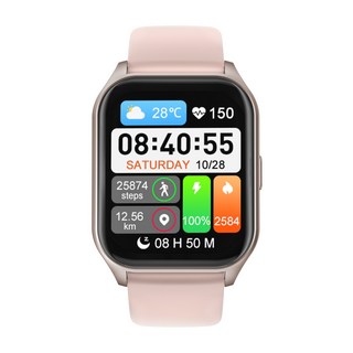 블루투스 스마트 워치 통화가능 웨어러블 1.83인치 한글판, GPS + 블루투스, 4.2cm, 핑크