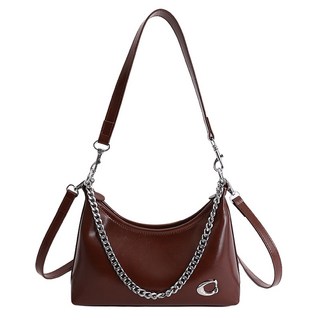 復古簡約手提餃子包包 高級質感 百搭單肩斜挎包, 咖色